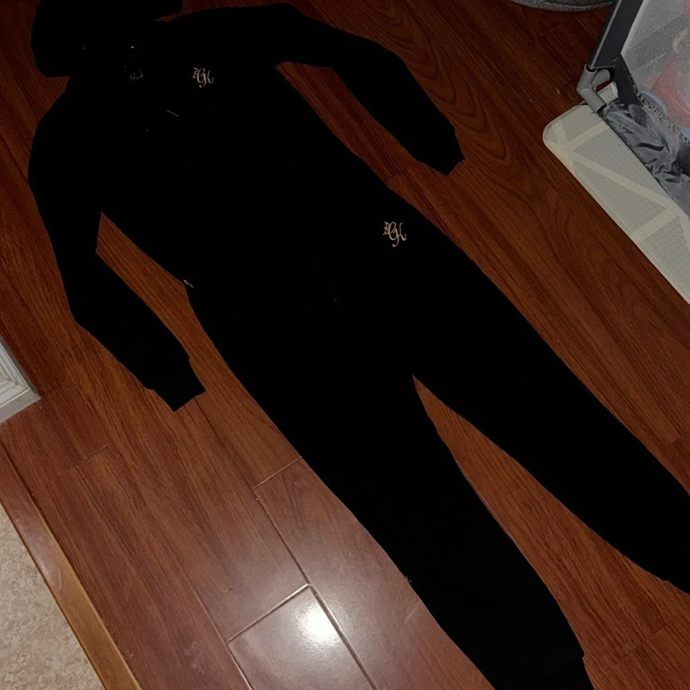 Gym king UK luxury exclusive the praco tracksuit set 2 piece black gold size 6-8 - Picture 2 of 14